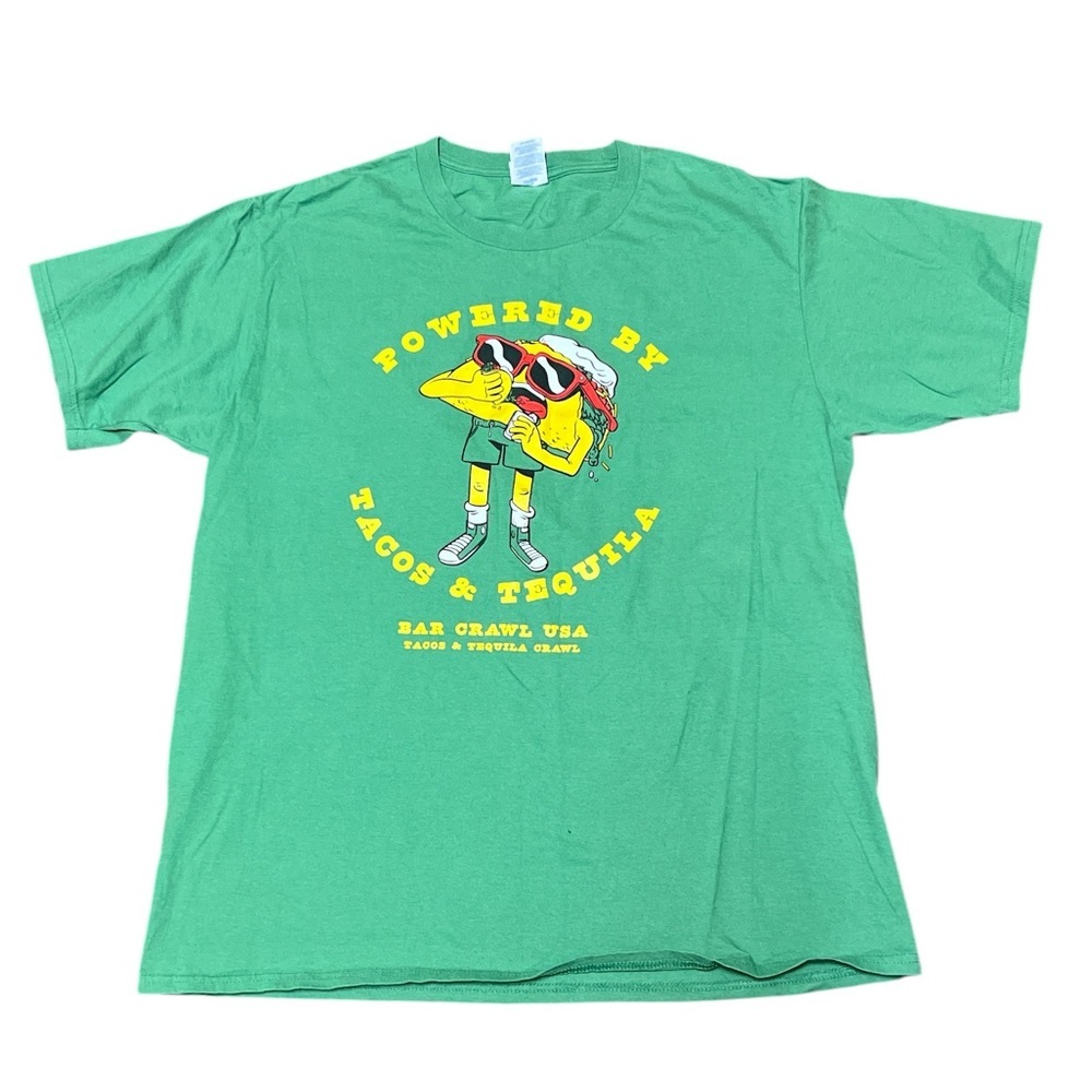 🟡Port & Company Men's Tacos and Tequila Graphic Shirt Size L